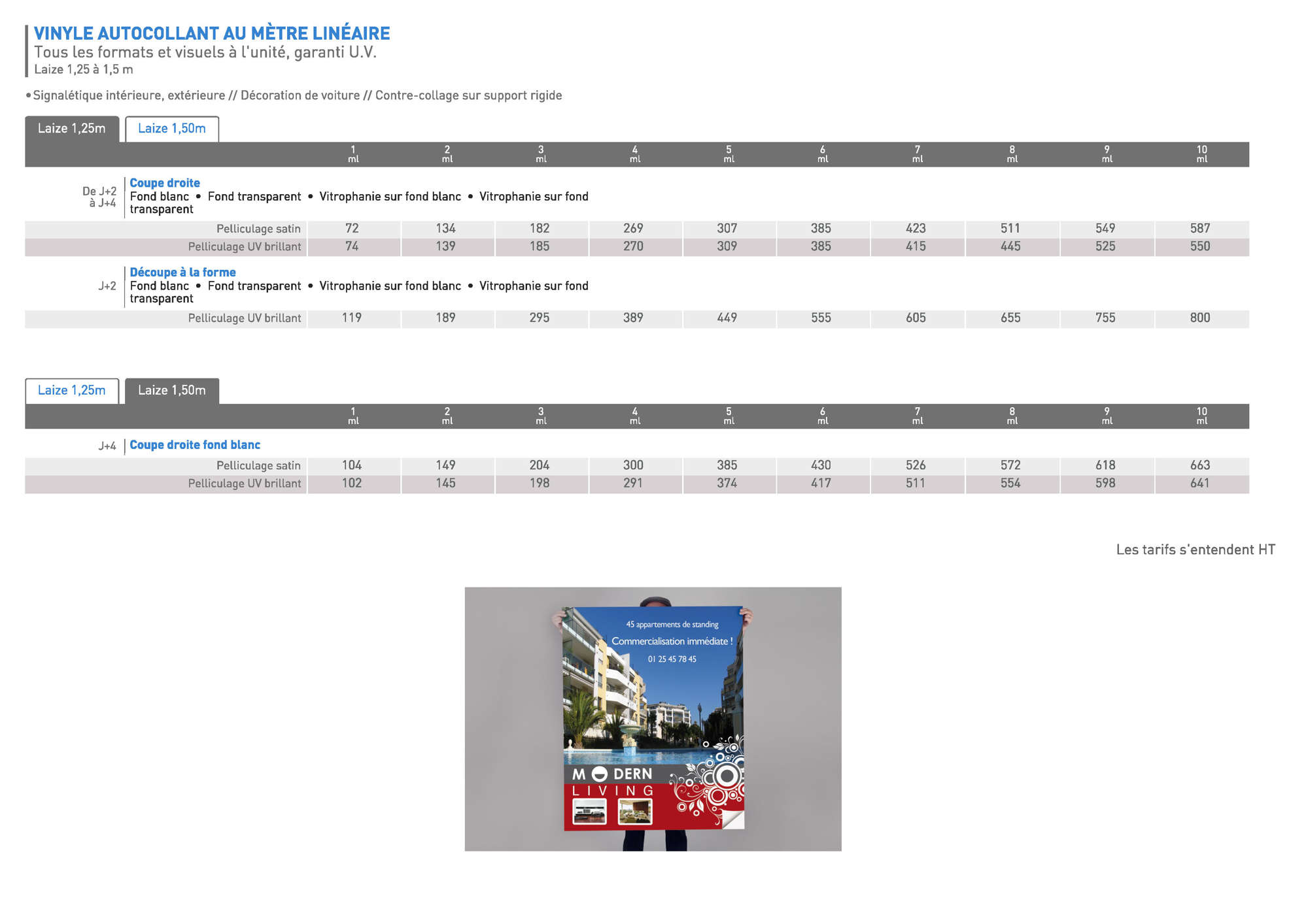 SIGNALETIQUE Autocollant au metre lineaire