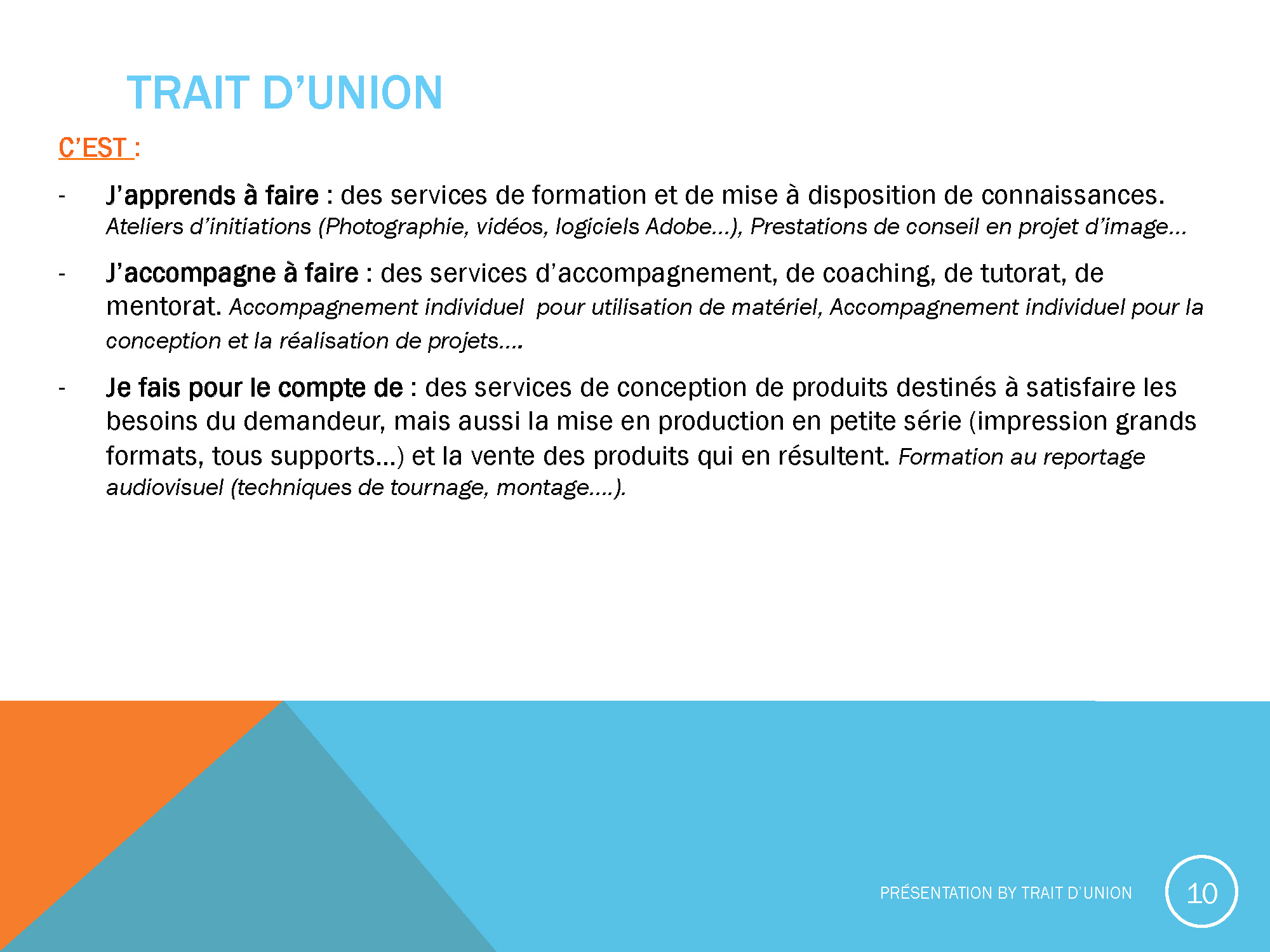 Presentation Trait d Union COWORKING Page 10