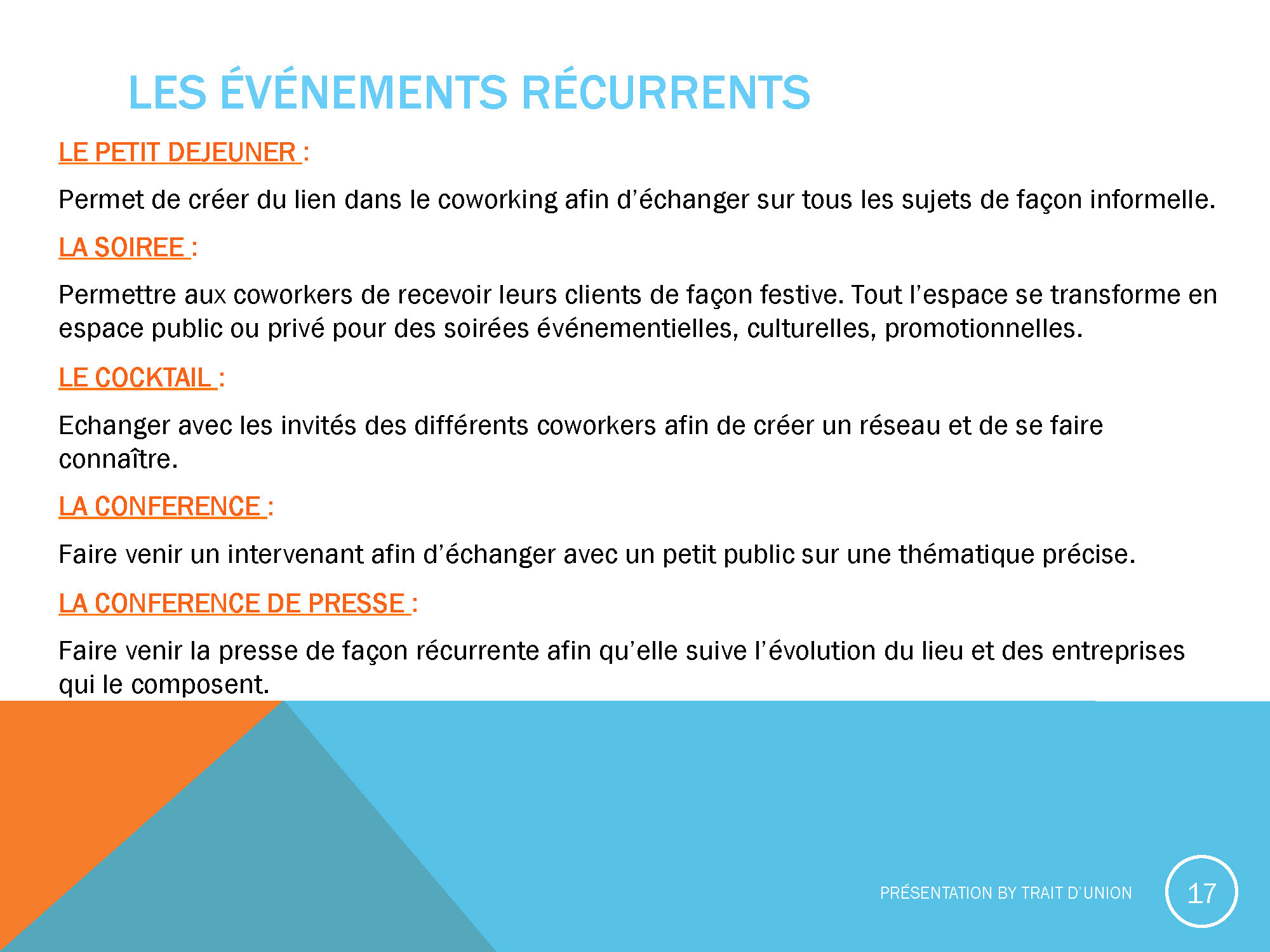 Presentation Trait d Union COWORKING Page 17